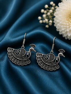 Duck Hook Earring oxidized silver bird earrings for women