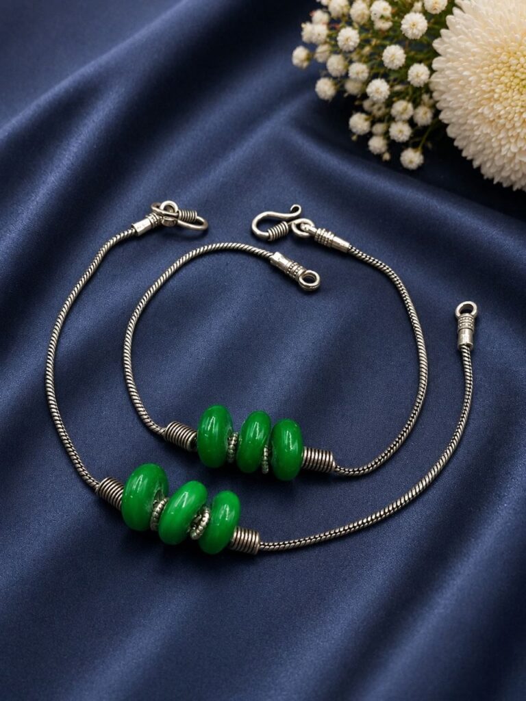 Unique Silver Anklet Oxidized Payal for Women