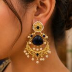 Gold Plated Parrot Earring Ethnic Design for Traditional Wear