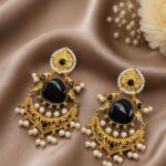 Bulk 30 Gold Plated Parrot Earring Ethnic Design for Traditional Wear - "Black"