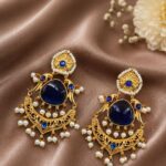 Bulk 38 Gold Plated Parrot Earring Ethnic Design for Traditional Wear - Blue