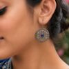 Silver Flower Earring Elegant Oxidized Design for Party Wear 18 Silver Flower Earring oxidized floral earrings for women