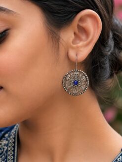 Silver Flower Earring oxidized floral earrings for women