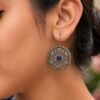 Silver Flower Earring Elegant Oxidized Design for Party Wear 15 Silver Flower Earring oxidized floral earrings for women