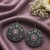 Silver Flower Earring Elegant Oxidized Design for Party Wear 12 Silver Flower Earring oxidized floral earrings for women