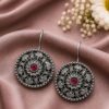 Silver Flower Earring Elegant Oxidized Design for Party Wear 17 Silver Flower Earring oxidized floral earrings for women