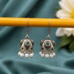 Bulk 8 Unique Jhumki Earring Ethnic Look for Minimalist Design - "Green"