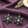 Ethnic Flower Earring oxidized silver floral earrings for women