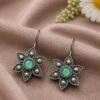 Ethnic Flower Earring oxidized silver floral earrings for women