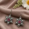 Ethnic Flower Earring oxidized silver floral earrings for women