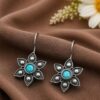 Ethnic Flower Earring oxidized silver floral earrings for women