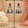 Jhumka Hook Earring Elegant Oxidized Party Wear for Stylish Look 4 Jhumka Hook Earring oxidized silver ethnic earrings for women