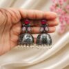 Jhumka Hook Earring Elegant Oxidized Party Wear for Stylish Look 5 Jhumka Hook Earring oxidized silver ethnic earrings for women