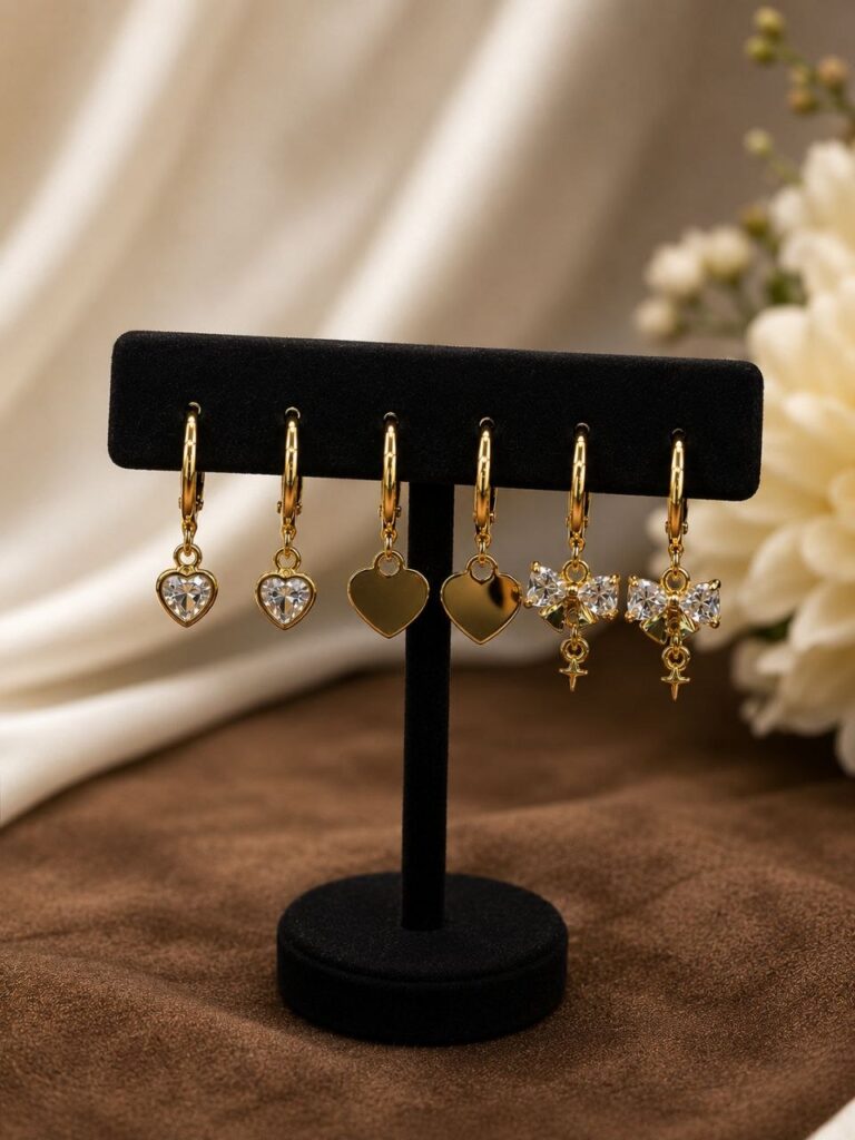 Anti Tarnish Earrings Set Gold Plated Earrings Collection for Women