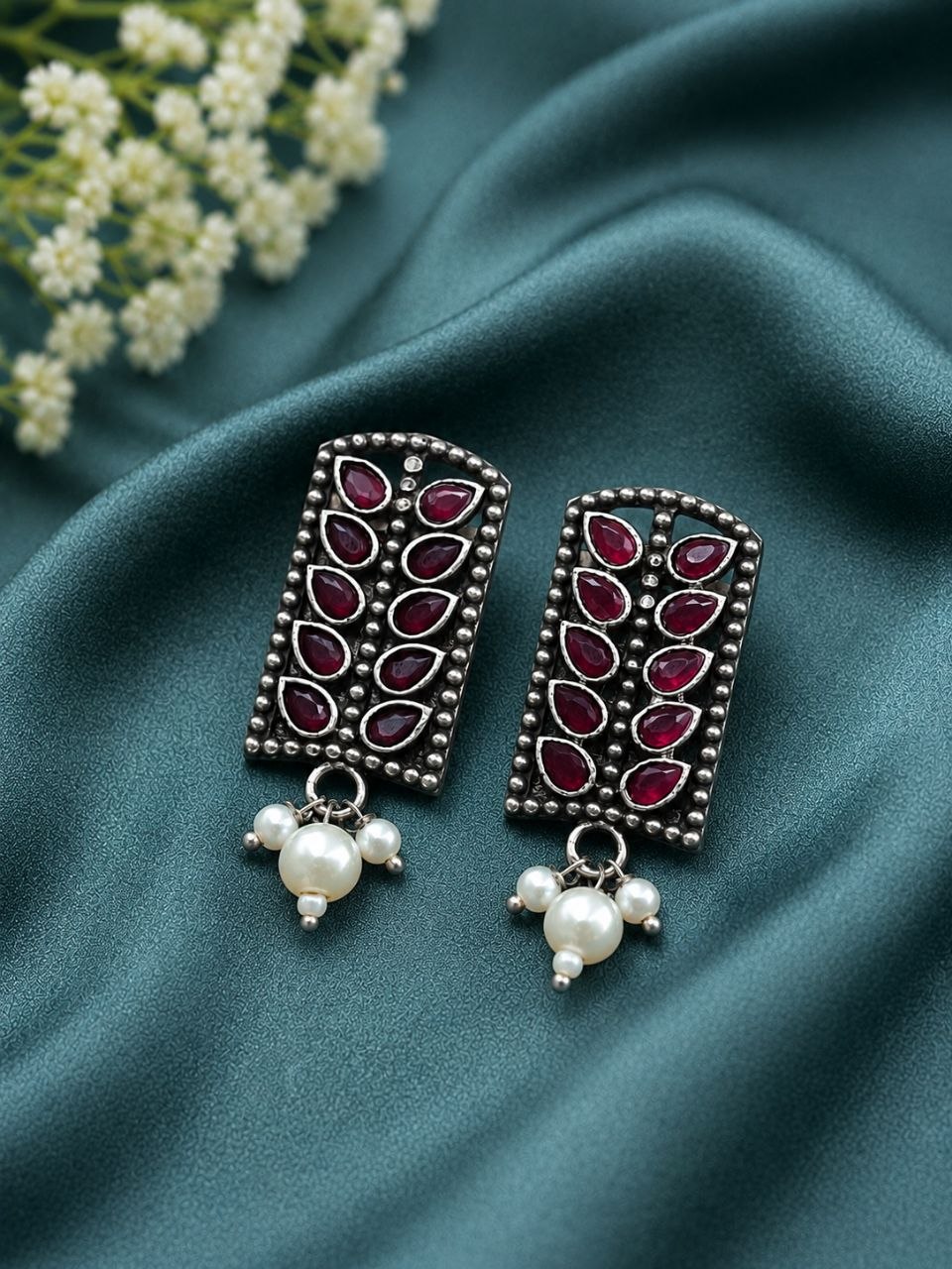 Silver Leaf Stud Earring Elegant Oxidized Leaf Earrings for Women 7 Silver Leaf Stud Earring oxidized leaf earrings for women