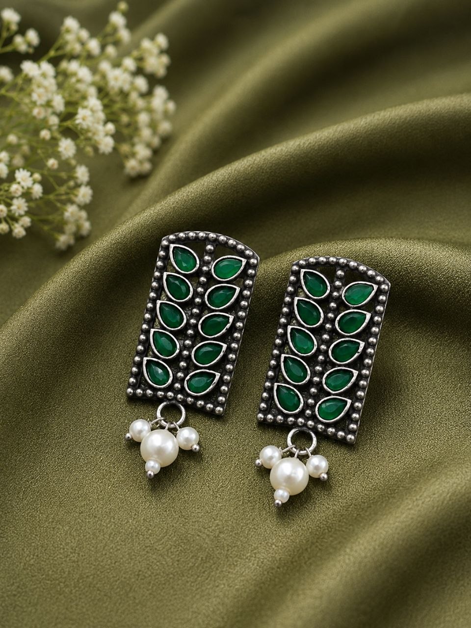 Silver Leaf Stud Earring Elegant Oxidized Leaf Earrings for Women 5 Silver Leaf Stud Earring oxidized leaf earrings for women