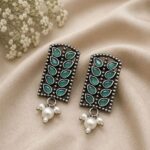 Bulk 12 Silver Leaf Stud Earring Elegant Oxidized Leaf Earrings for Women - "MInt"