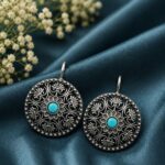 Bulk 6 Silver Floral Bugadi Elegant Oxidized for Women - "Aqua"