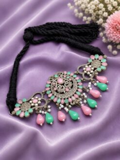 Beautiful Silver Necklace with oxidized silver finish for women