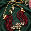 Floral Kundan Meena Necklace gold plated bridal necklace for women