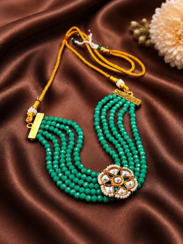 Floral Kundan Necklace Traditional Gold Plated Necklace for Stylish Look