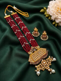 Kundan Meenakari Necklace Set gold plated bridal jewelry set for women