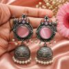 Silver Peacock Jhumka Earring Ethnic Design for Traditional Wear 17 Silver Peacock Jhumka Earring with oxidized silver finish for women
