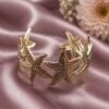 Anti Tarnish Star Bangle with premium gold-plated finish for women