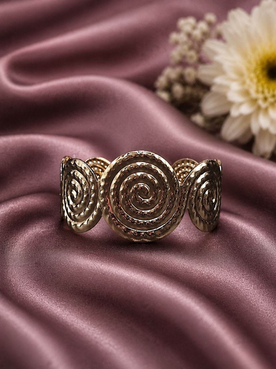 Floral Anti Tarnish Bangle Premium Gold Plated Bracelet for Stylish Look 2 Floral Anti Tarnish Bangle with premium gold-plated finish for women