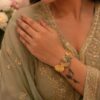 Floral Anti Tarnish Bangle with premium gold-plated finish for women