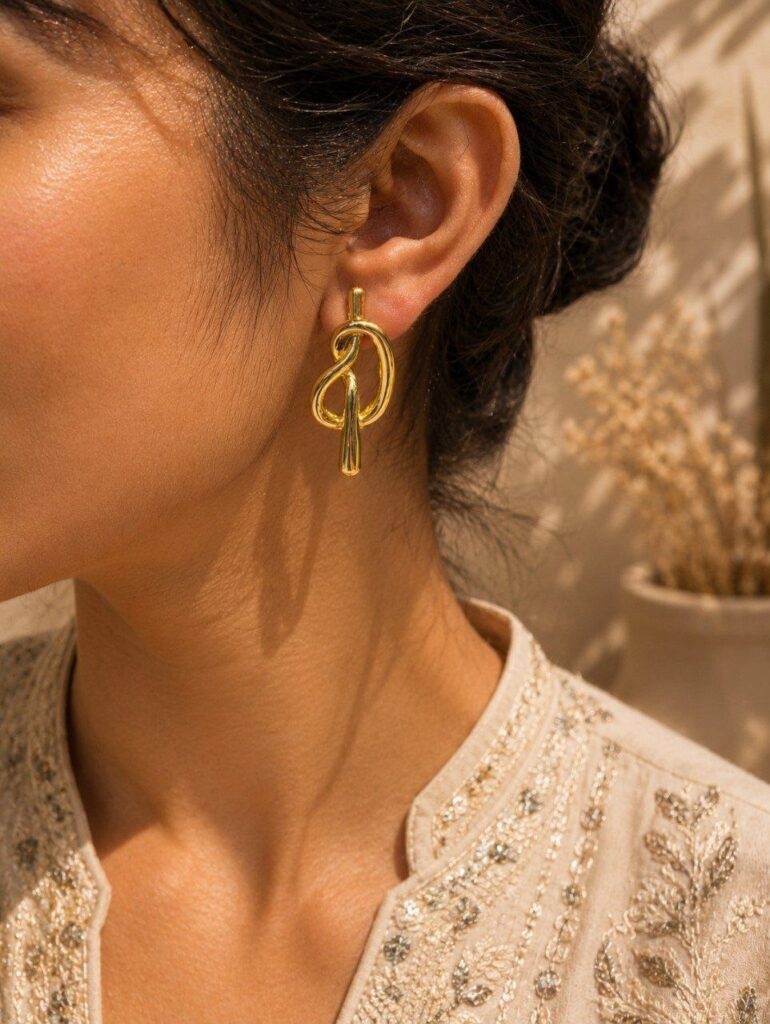 Unique Anti Tarnish Earring Premium Gold Plated Earrings for Women