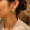 Floral Anti Tarnish Earring with premium gold-plated finish for women
