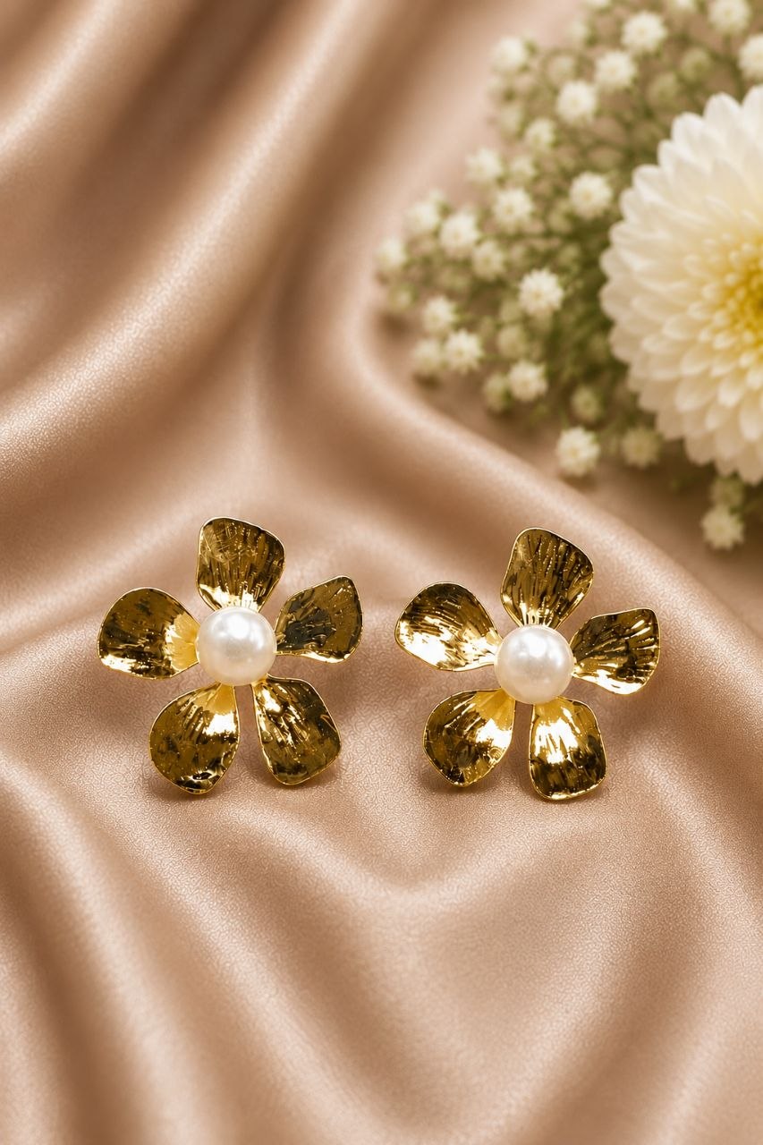 Floral Anti Tarnish Earring | Elegant Gold Plated Jewelry for Women 2 Floral Anti Tarnish Earring with premium gold-plated finish for women