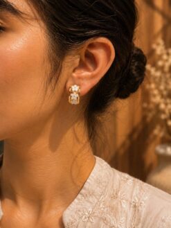 Anti Tarnish Mini Stud Earring with premium gold-plated finish for women