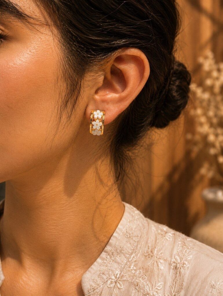 Anti Tarnish Mini Stud Earring – Classic Gold Plated Stud Jewelry