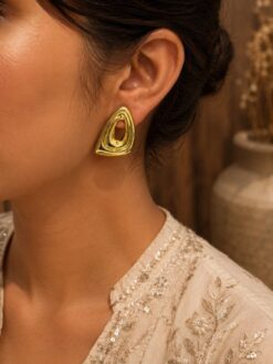 Designer Anti Tarnish Earring with premium gold-plated finish for women
