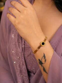 Anti Tarnish Round Bangle with premium gold-plated finish for women