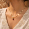 Anti Tarnish Leaf Necklace with premium gold-plated finish for women