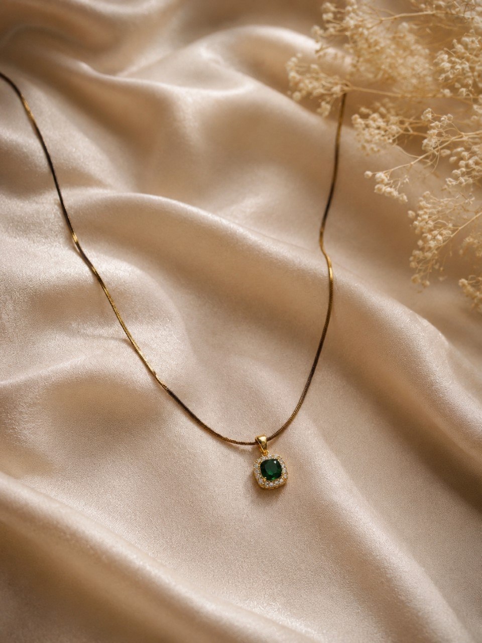 Anti Tarnish Square Necklace Gold Plated for Modern Look 2 Anti Tarnish Square Necklace with premium gold-plated finish for women