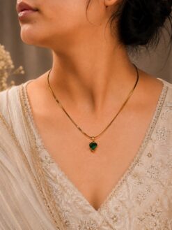 Anti Tarnish Heart Chain Pendant with premium gold-plated finish for women