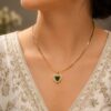 Anti Tarnish Golden Heart Necklace with premium gold-plated finish for women