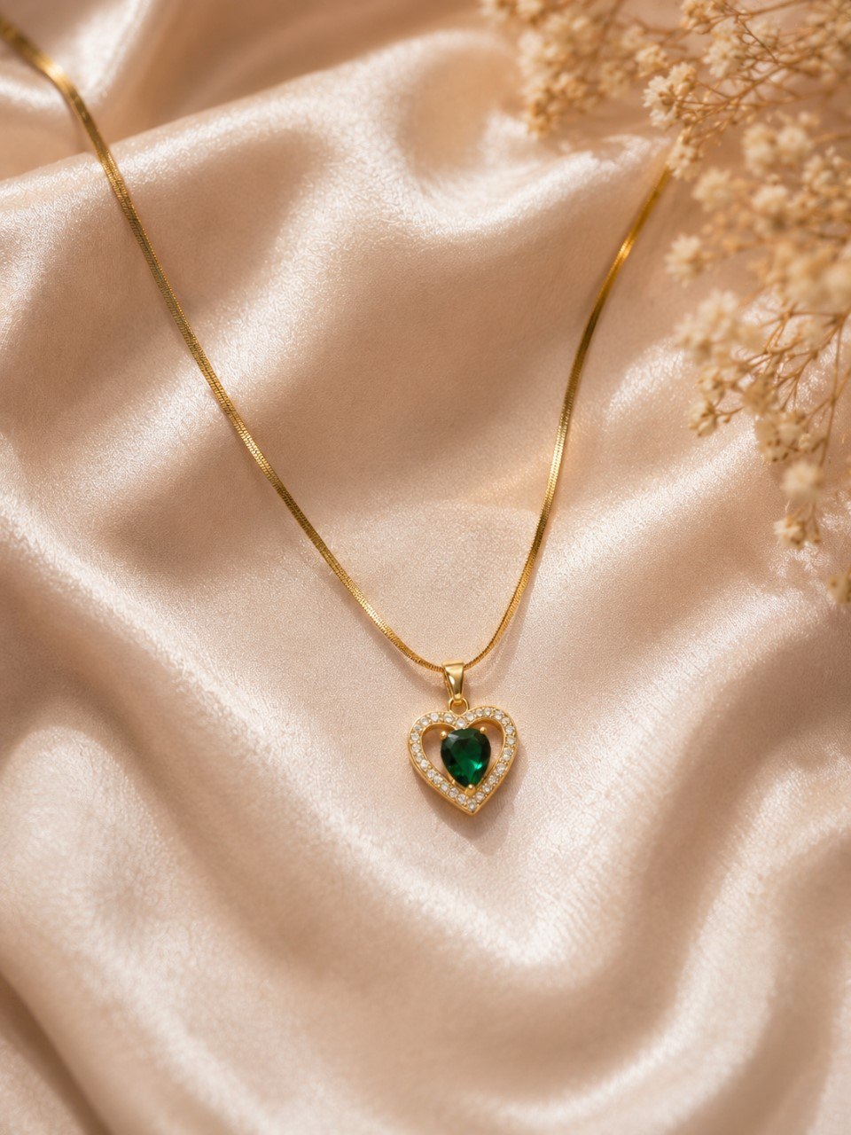 Anti Tarnish Golden Heart Necklace Premium Gold Plated Necklace for Women 2 Anti Tarnish Golden Heart Necklace with premium gold-plated finish for women