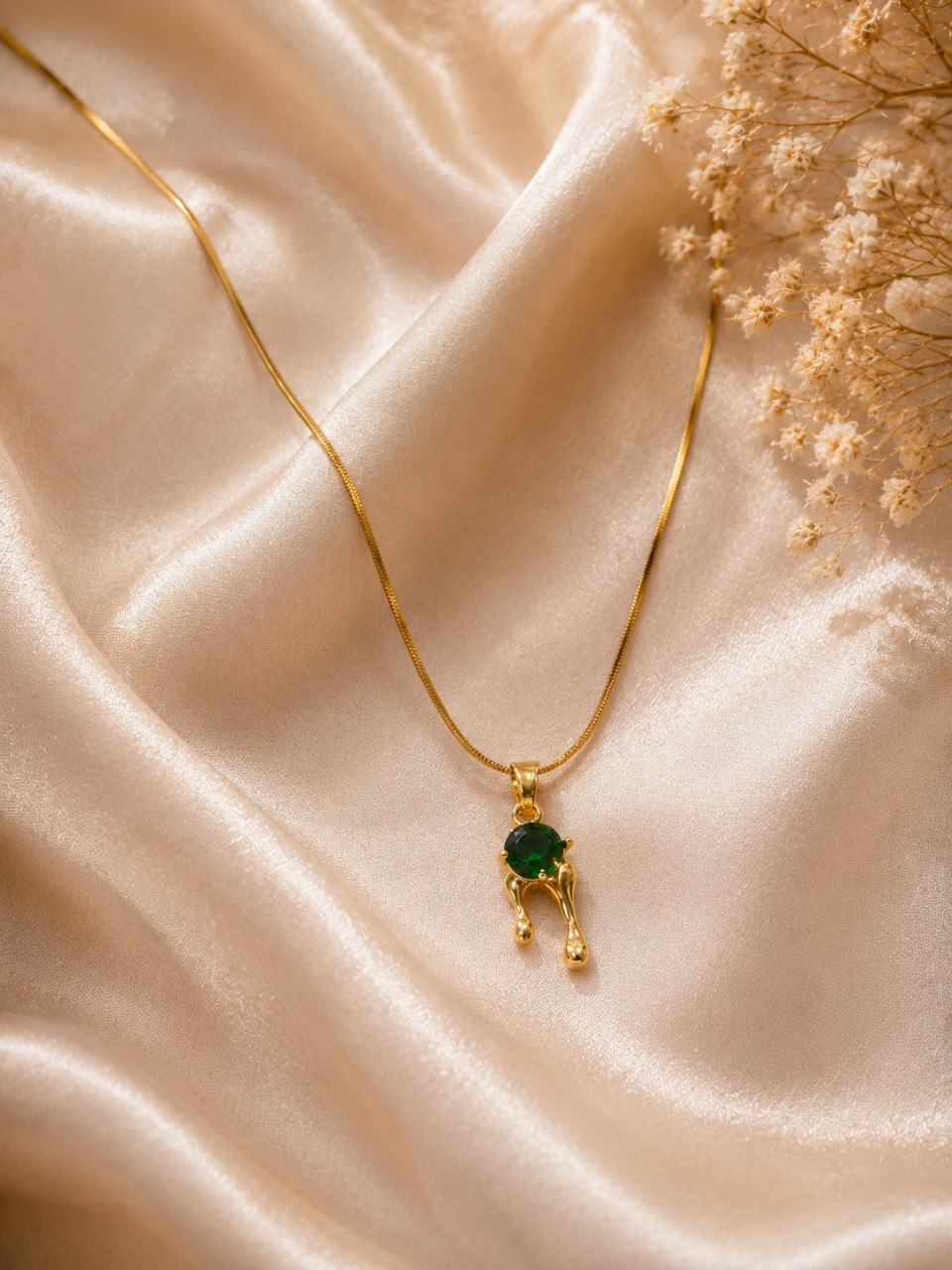 Anti Tarnish Chain Pendant Premium Gold Plated Necklace for Women 2 Anti Tarnish Chain Pendant with premium gold-plated finish for women
