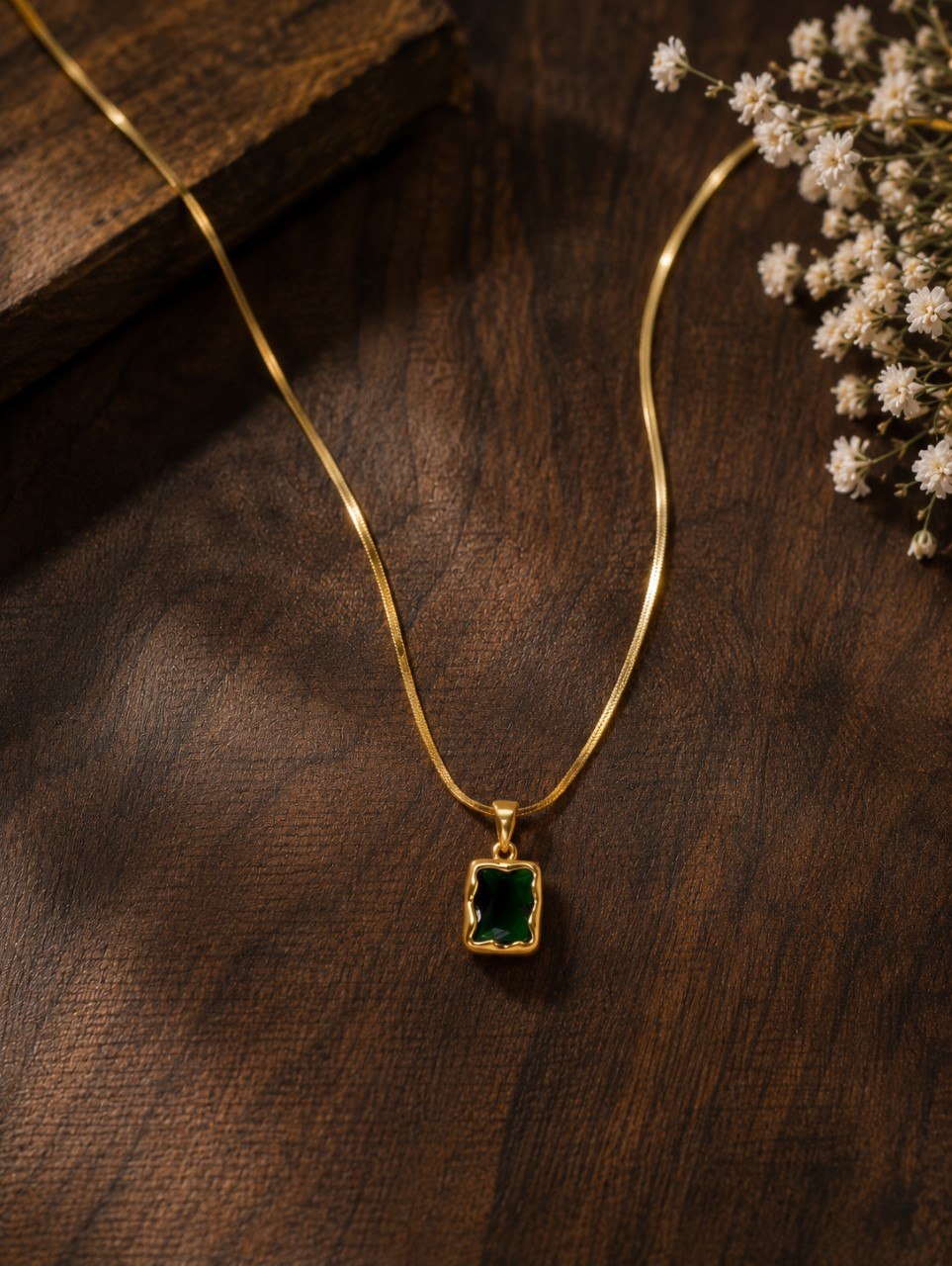 Anti Tarnish Square Necklace Premium Gold Plated Necklace for Women 2 Anti Tarnish Square Necklace with premium gold-plated finish for women
