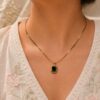 Anti Tarnish Square Necklace with premium gold-plated finish for women