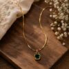 Anti Tarnish Square Chain Pendant Premium Gold Plated Necklace for Women 5 Anti Tarnish Square Chain Pendant with premium gold-plated finish for women
