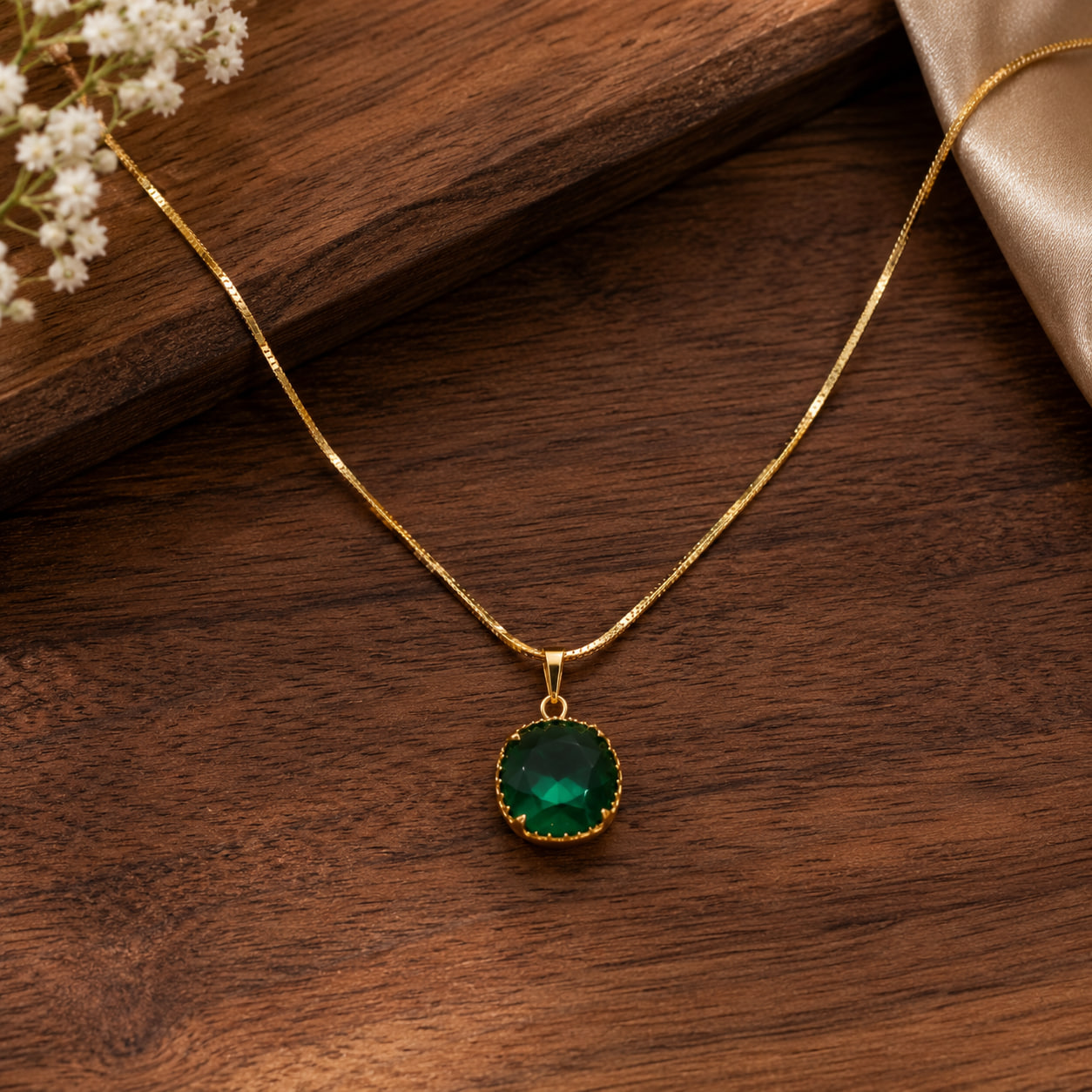 Anti Tarnish Premium Chain Pendant Premium Gold Plated Necklace for Women 2 Anti Tarnish Premium Chain Pendant with premium gold-plated finish for women