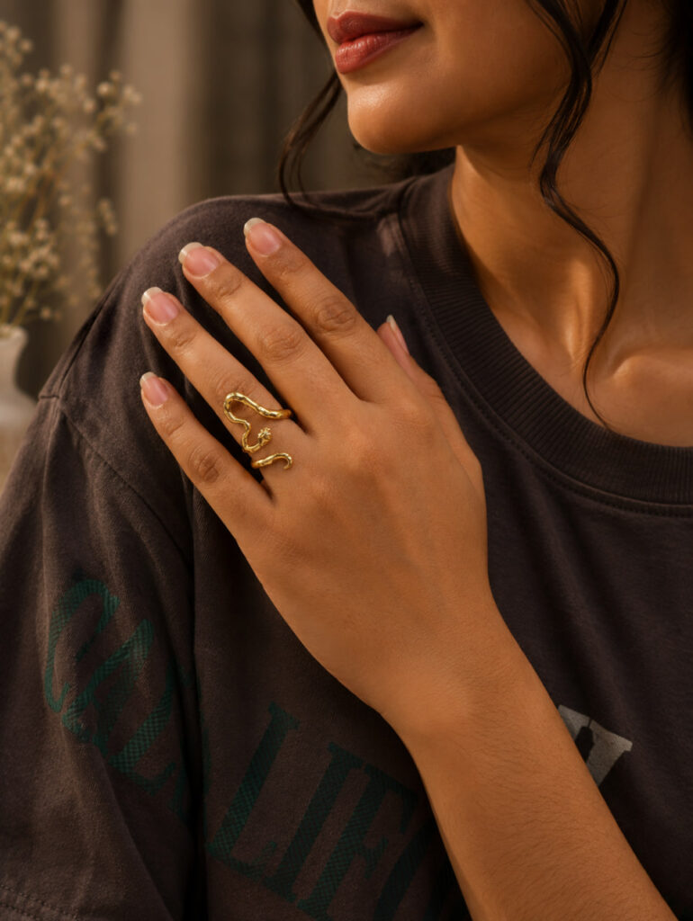 Anti Tarnish Rings Gold Plated Minimalist Jewelry Ring