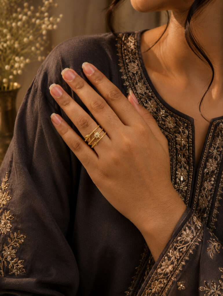 Anti Tarnish Rings Elegant Design Open Ring for Women