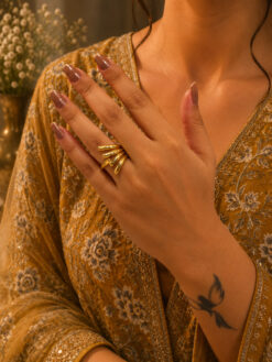 Anti Tarnish Rings Daily Wear Gold Plated Adjustable Ring